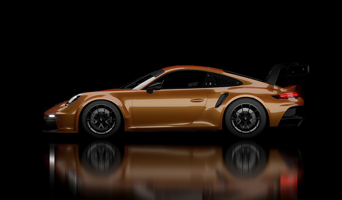 orange porsche